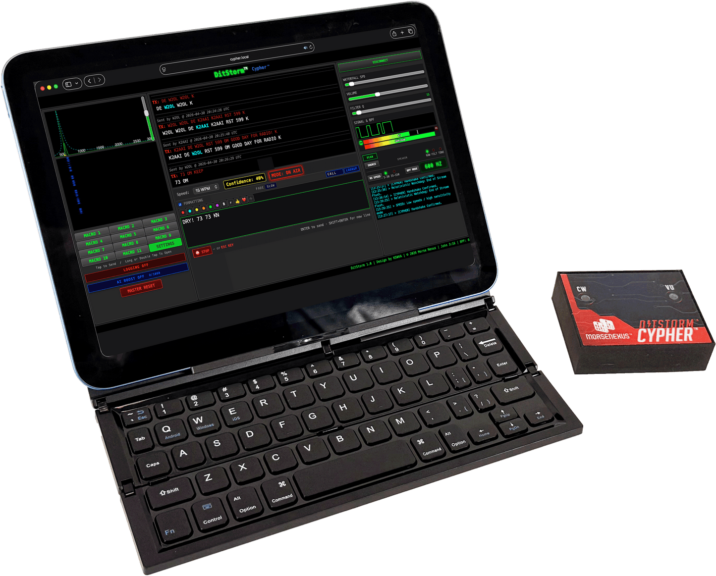 PreppComm Folding Bluetooth Keyboard with Stand