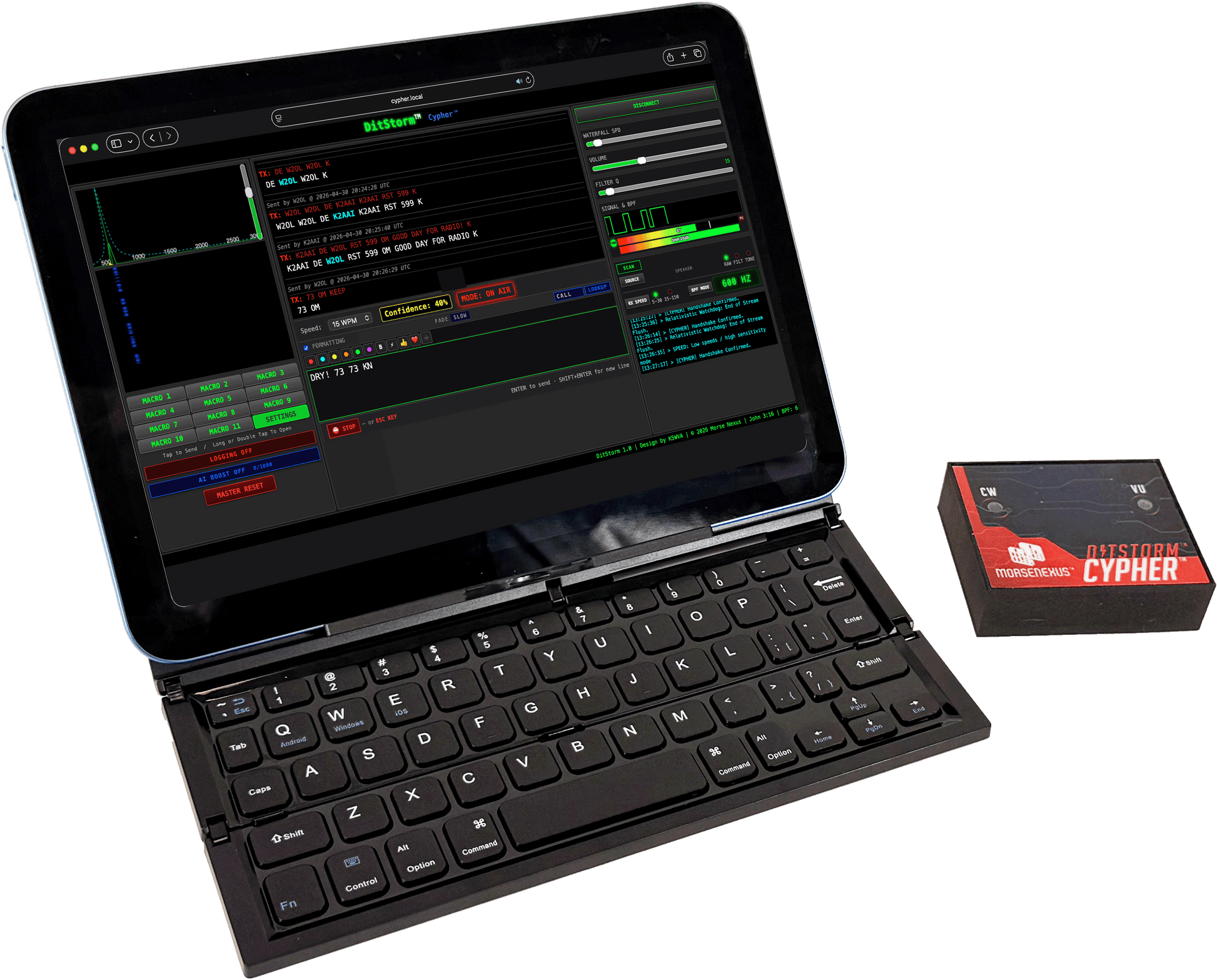 PreppComm Folding Bluetooth Keyboard with Stand