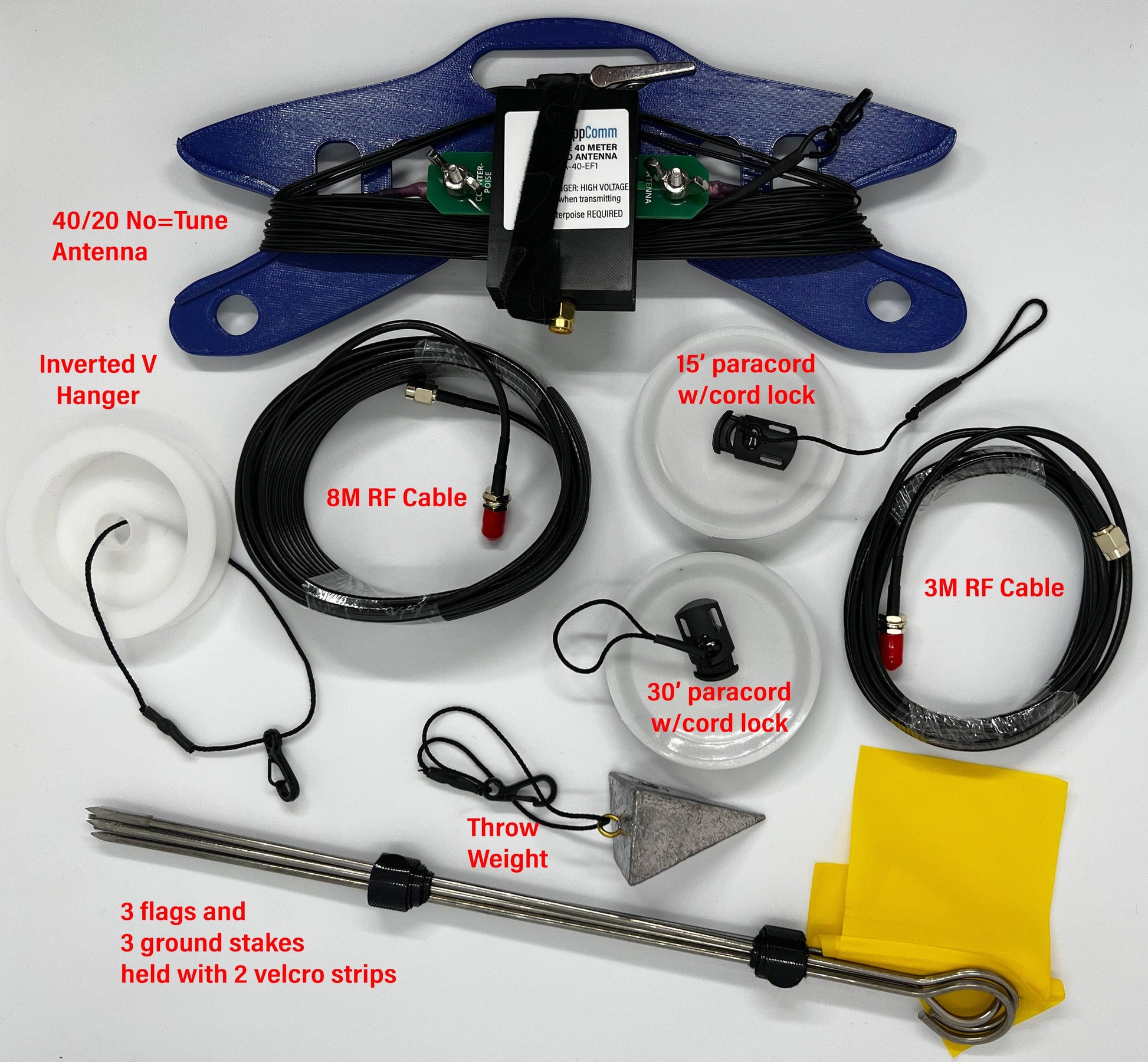PreppComm Antennas NO TUNE 40/20 Meter End-Fed Antenna with Setup Kit